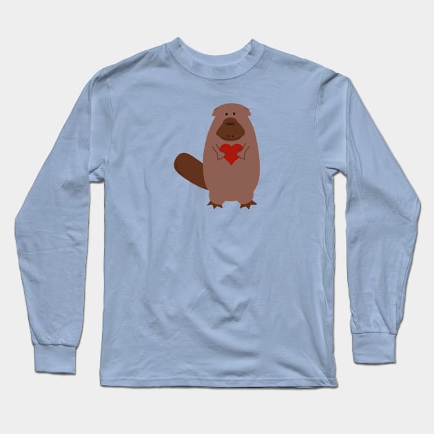 Platypus Love Long Sleeve T-Shirt by Coconut Moe Illustrations